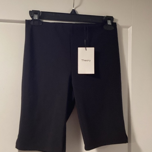 NWT Theory Size P Classic Black Biker Shorts - Picture 2 of 7